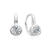NB-3052 Dámské stříbrné náušnice se kulatými zirkony