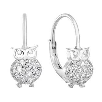EG2685 Stříbrné dívčí náušnice sovičky