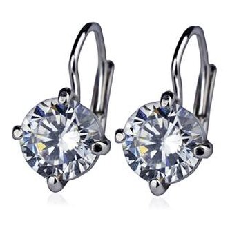 ZB29212 Stříbrné náušnice se zirkony 7 mm