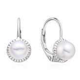 NB-3112 Stříbrné perlové náušnice
