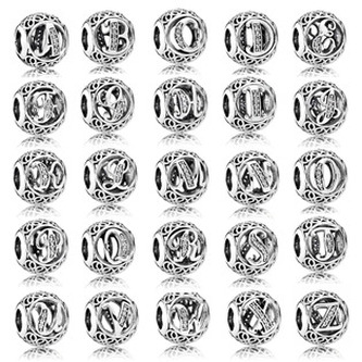 B0824-Z Stříbrný přívěšek korálek písmeno Z - iniciály - iniciála "Z"