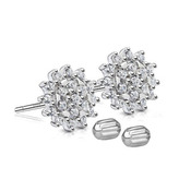 ZB83284-C Stříbrné náušnice kytičky - květiny