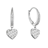 EG9198 Stříbrné náušnice se zavěšeným srdíčkem - srdce