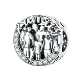 B0290 Stříbrný přívěšek korálek na náramek Family - rodina