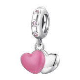 NB-8183 Stříbrný přívěšek korálek se srdíčky - srdce