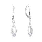 NB-3911 Stříbrné visací náušnice se zirkony