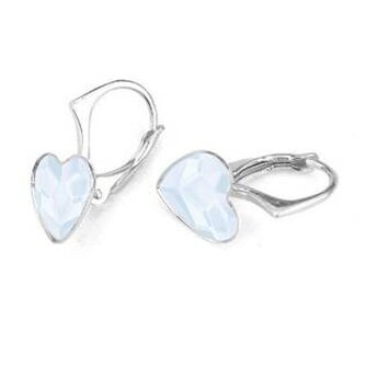 NB-0202-PB Stříbrné náušnice se srdcem Crystals from Swarovski® Powder Blue