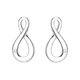 NB-3680 Stříbrné náušnice nekonečna - nekonečno - ležatá osmička