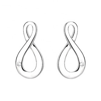 NB-3680 Stříbrné náušnice nekonečna - nekonečno - ležatá osmička