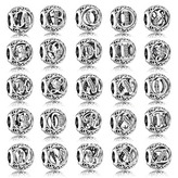 B0824-N Stříbrný přívěšek korálek písmeno N - iniciály - iniciála "N"