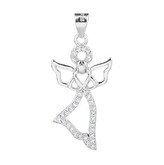 NB-4417 Stříbrný přívěšek andílek se zirkony - andílci