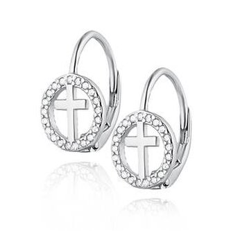 NB-3592 Dámské náušnice s křížkem