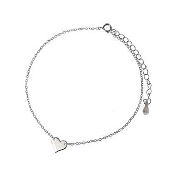 ZB84018 Stříbrný náramek na nohu se srdíčkem - srdce