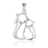 NB-4536 Stříbrný přívěsek kočičky - zvířátka