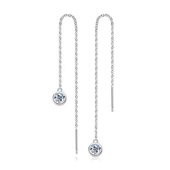 MN132 Stříbrné provlékací náušnice s moissanity