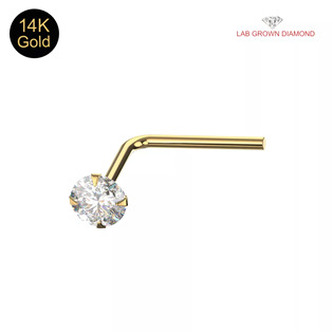 ZL01279 Zlatý piercing do nosu, DIAMANT, Au 585/1000