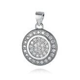 NB-4106 Stříbrný přívěšek kolečko se zirkony