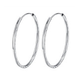 NB-3657-40 Stříbrné náušnice kruhy 40 mm