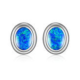 NB904-OP05 Stříbrné náušnice s modrým opálem