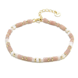 AU0026 Minerální náramek přírodní růžový Opál, stříbro AG925