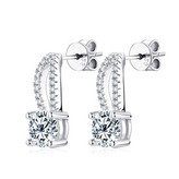 MN145 Stříbrné náušnice s moissanity