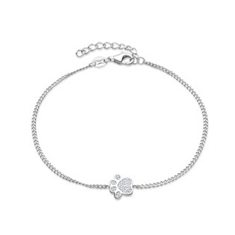 NB-1283 Stříbrný náramek psí tlapka se zirkony - zvířátka