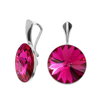 NBP141-FU Stříbrný přívěšek Crystals from Swarovski, Fuchsia