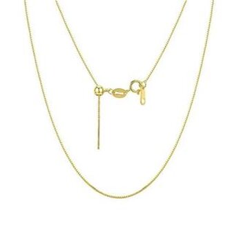 AL0027-GD Zlacený stříbrný řetízek - čtvercový, nastavitelná délka