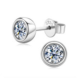 MN122 Stříbrné náušnice s moissanity