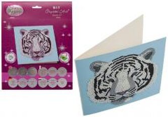 Diamentowa mozika Głowa białego tygrysa 18x18cm