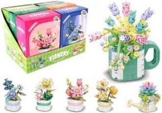 Klocki kwiatki pojedynczy w doniczce MIX