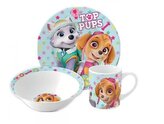 Dětská jídelní keramická sada TLAPKOVÁ PATROLA 3dílná Skye a Everest