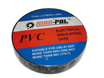Páska izolační PVC, 17mmx0,18mmx26m, černá MAR-POL