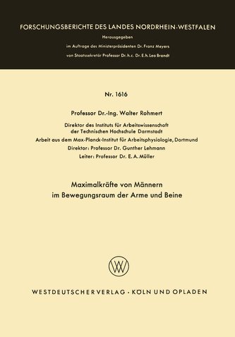 Maximalkräfte von Männern im Bewegungsraum der Arme und Beine