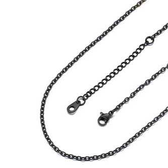 OPE1239-012-45 Očkový řetízek černý, tl. 1,2 mm, délka 45 + 5 cm