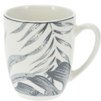 Porcelánový hrnek Leaf 350 ml šedý