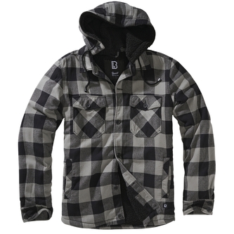 Bunda Brandit Lumberjacket Hooded - černá-šedá, XXL