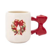 KUBEK Z UCHEM W KSZTAŁCIE KOKARDY NBC 420 ML DEK. WIANEK 2