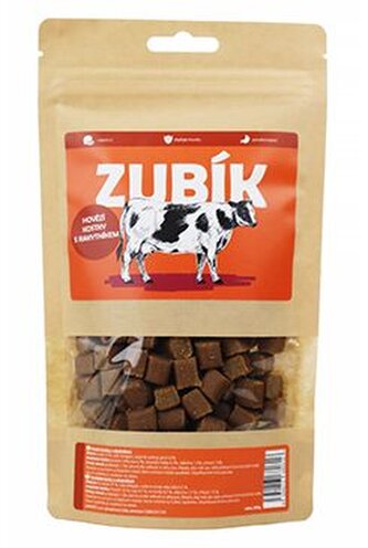Pochoutka ZUBÍK Hovězí kostky s rakytníkem 200g