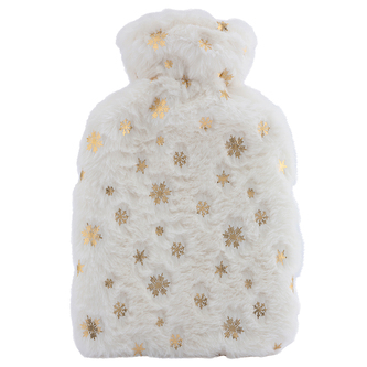 TERMOFOR W BIAŁYM FUTERKU 1 L DEK. ZŁOTE ŚNIEŻYNKI