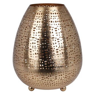 Svícen na čajové svíčky zlatý 21 cm matný