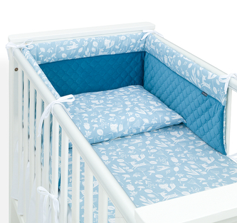 Mantinel s povlečením do postýlky, 3D sada, Nature, 135x100 cm, zelená, velvet; zelená; 100 % bavlna