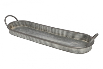Kovový tác Belly L – zinkový, 68,5 x 18
