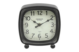 Kovové hodiny Odell černobílé 16,5 cm