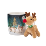 KUBEK BARYŁKA SZEROKA NBC 400 ML Z MASKOTKĄ RENIFER COLOR BOX DOMEK