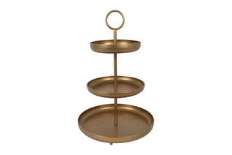 Kovový etažér Fenne L – zlatý, 62 cm