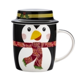 KUBEK WESOŁY PINGWINEK Z POKRYWKĄ NBC 400 ML
