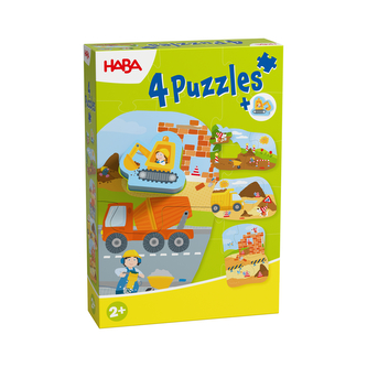 Haba Puzzle pro nejmenší Staveniště 4 ks, věk: 2+