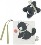 Kaloo Les Amis Tetilní knížka s plyšáčkem Kočka Chamallow, věk: 0+