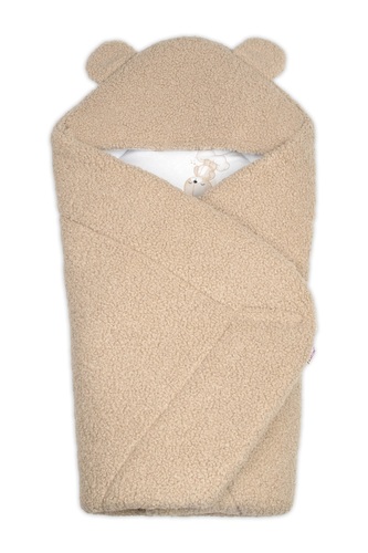 Beránková zavinovačka s kapucí bavlna/beránek, Teddy - Medvídek béžová, hnědá; béžová, hnědá
